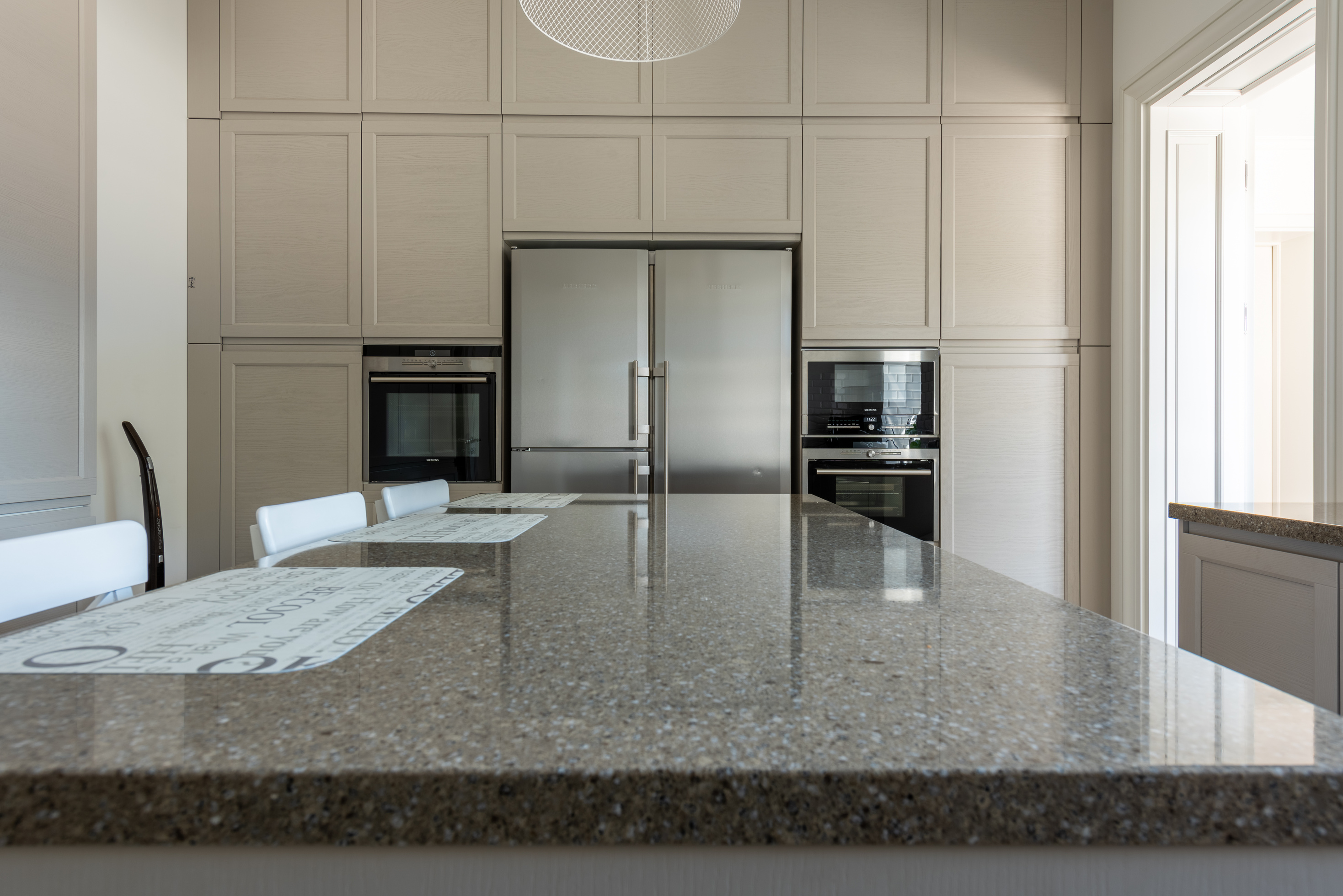 Granite Table Top in a Spacious Kitchen